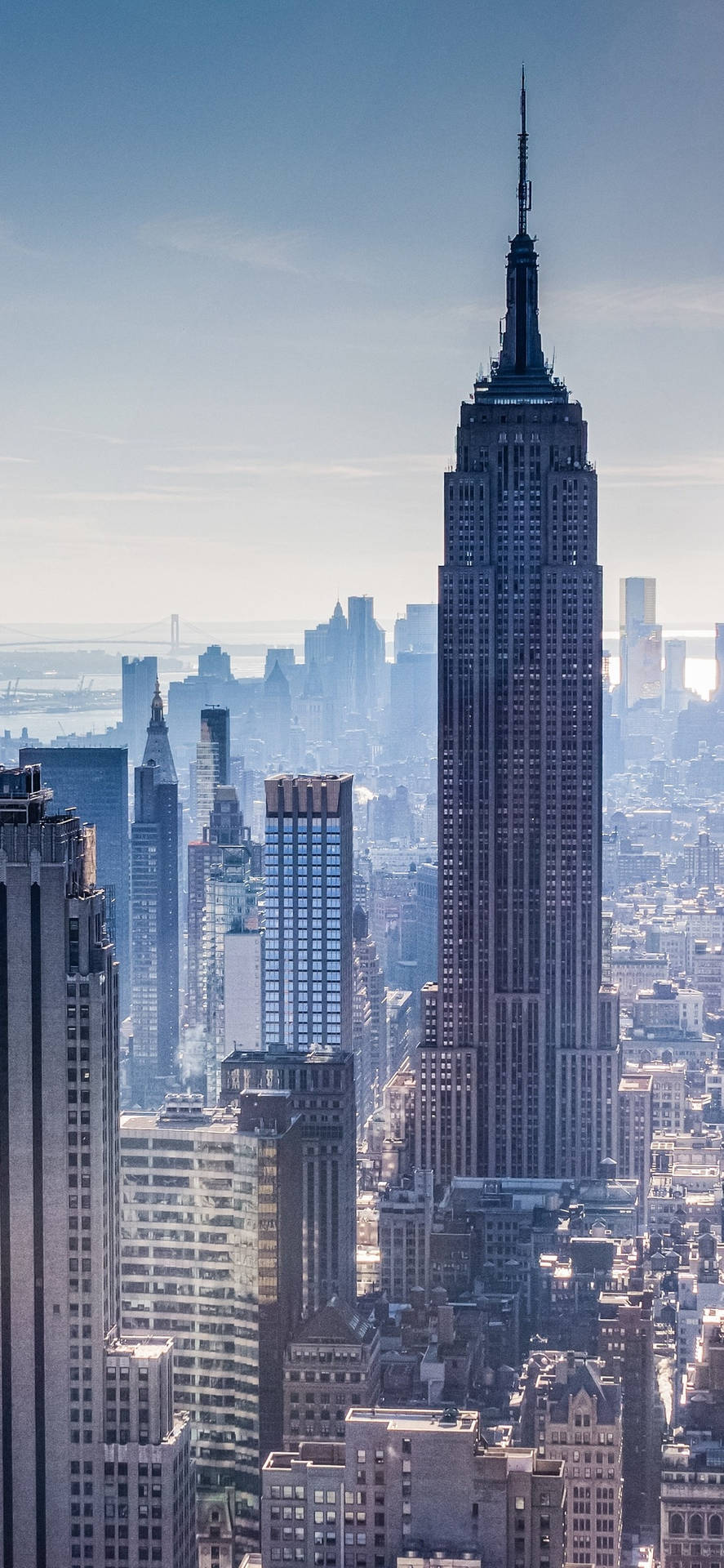 Esploral'iconica Skyline Della Città Di New York Con Questa Immagine In Alta Definizione Per Iphone Sfondo