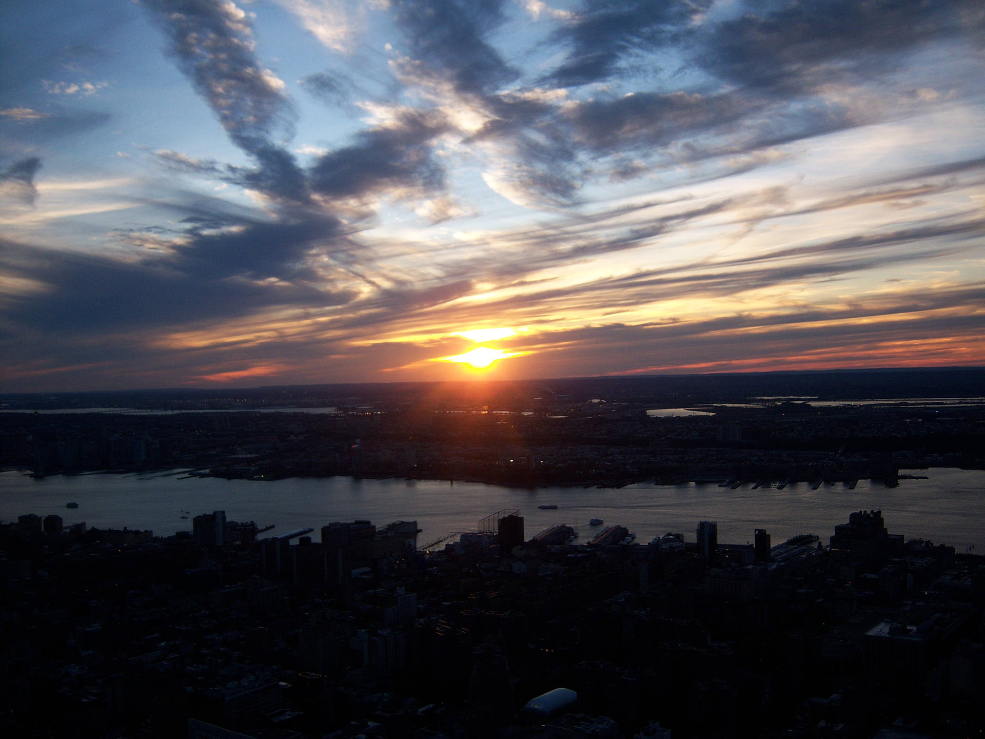 New York Hd Sunset Silhouette