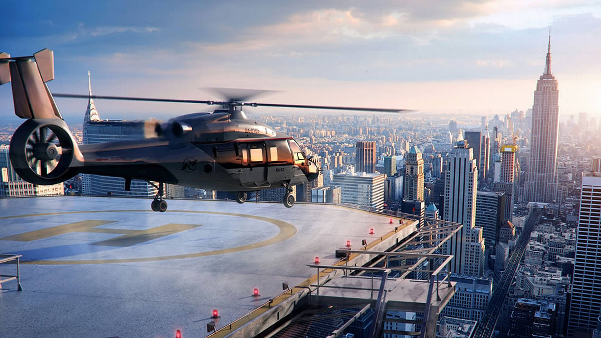 Newyork Heliport Helikopter 4k Wallpaper