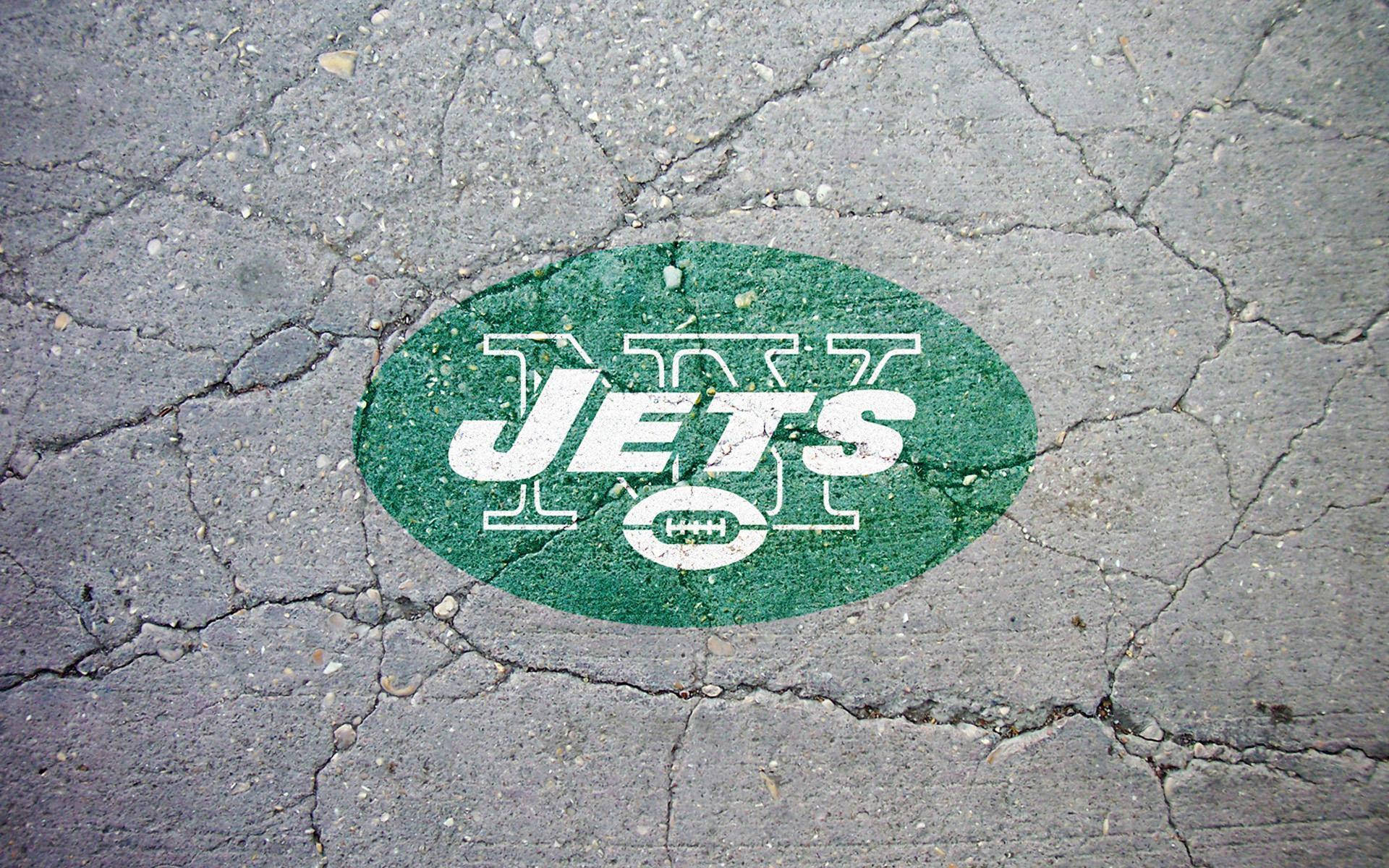 New York Jets Cracked Pavement Wallpaper
