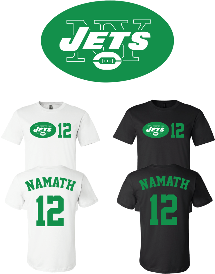 New York Jets Namath12 T Shirts PNG