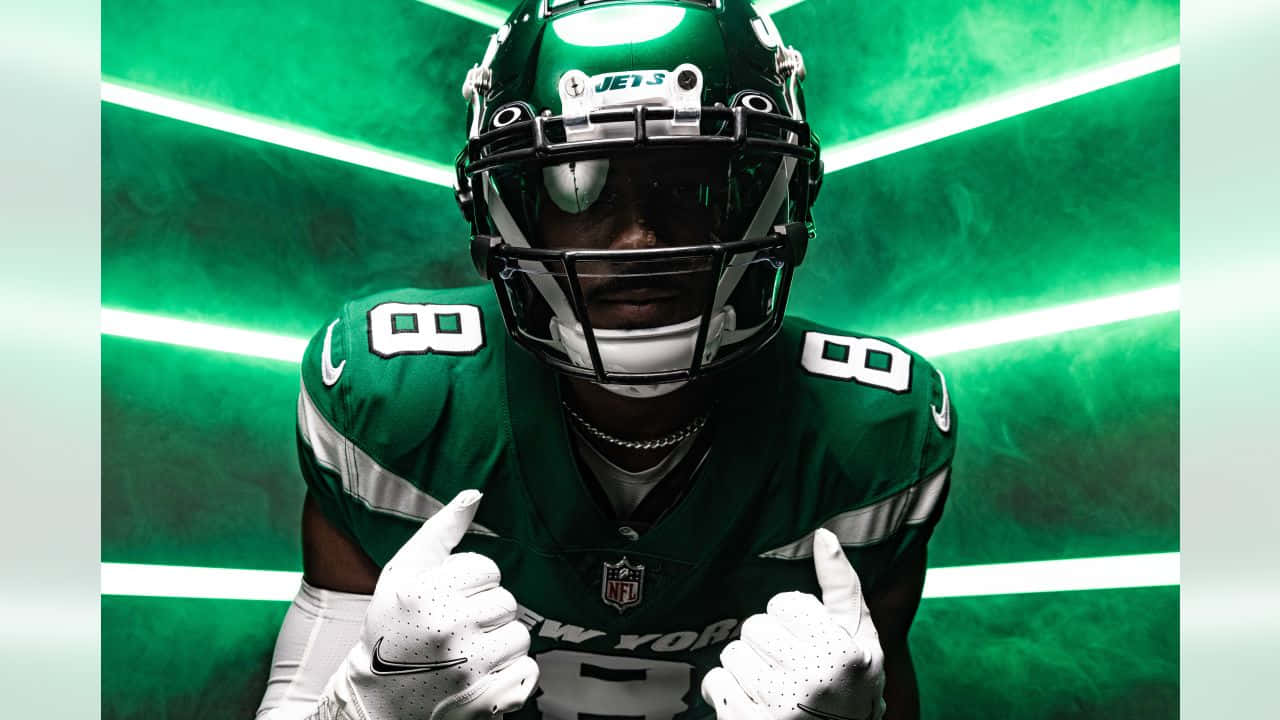 New York Jets Player Intense Pose Wallpaper