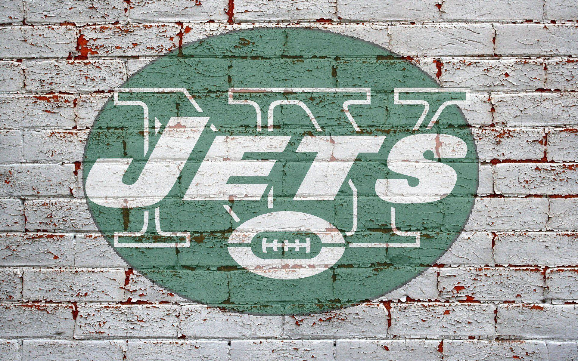 New York Jets White Brick Wall Wallpaper