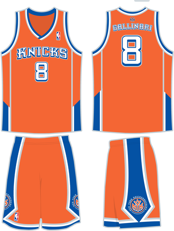 New York Knicks Basketball Uniform Gallinari8 PNG