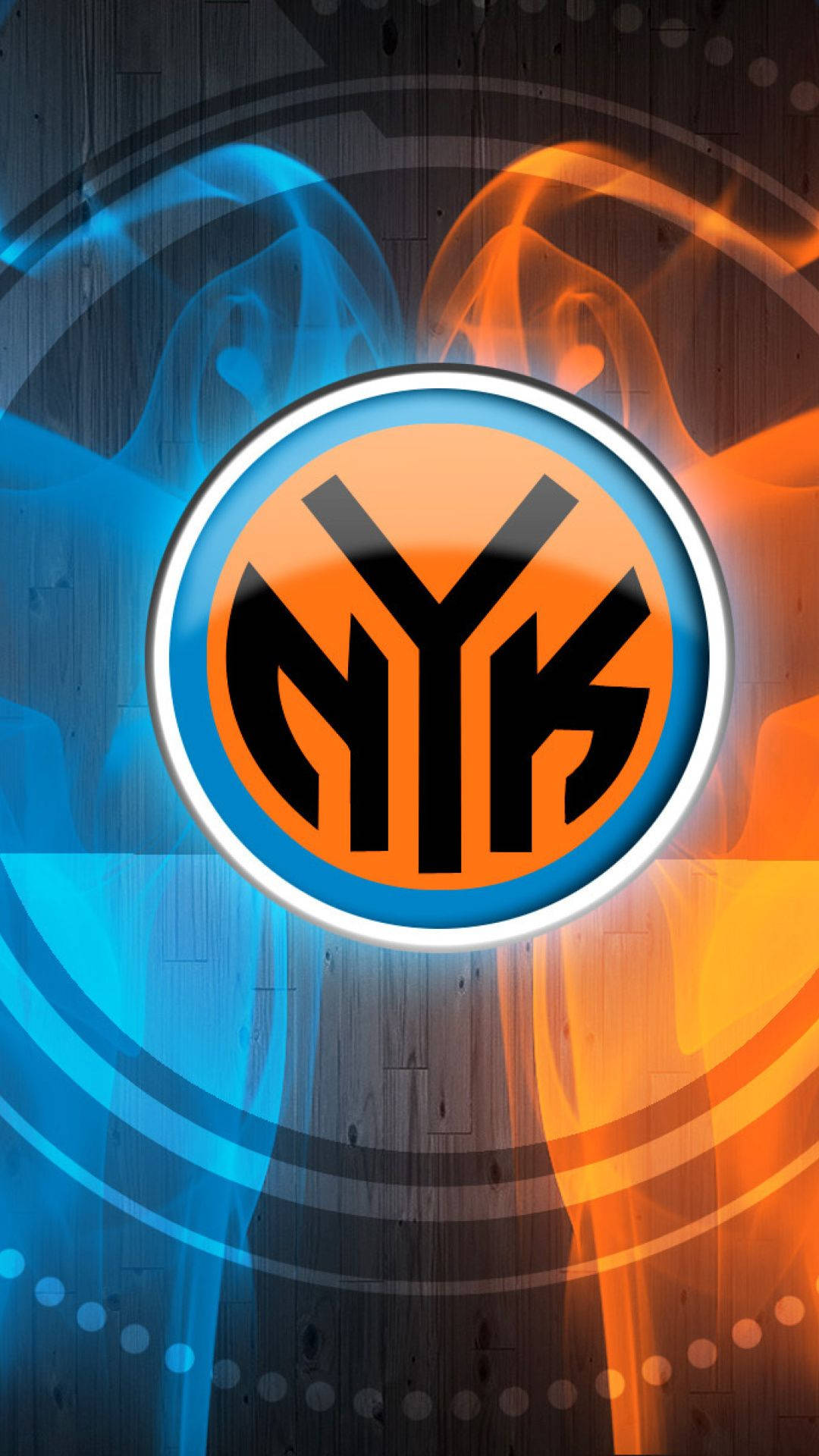 New York Knicks Blue Orange Flame Wallpaper