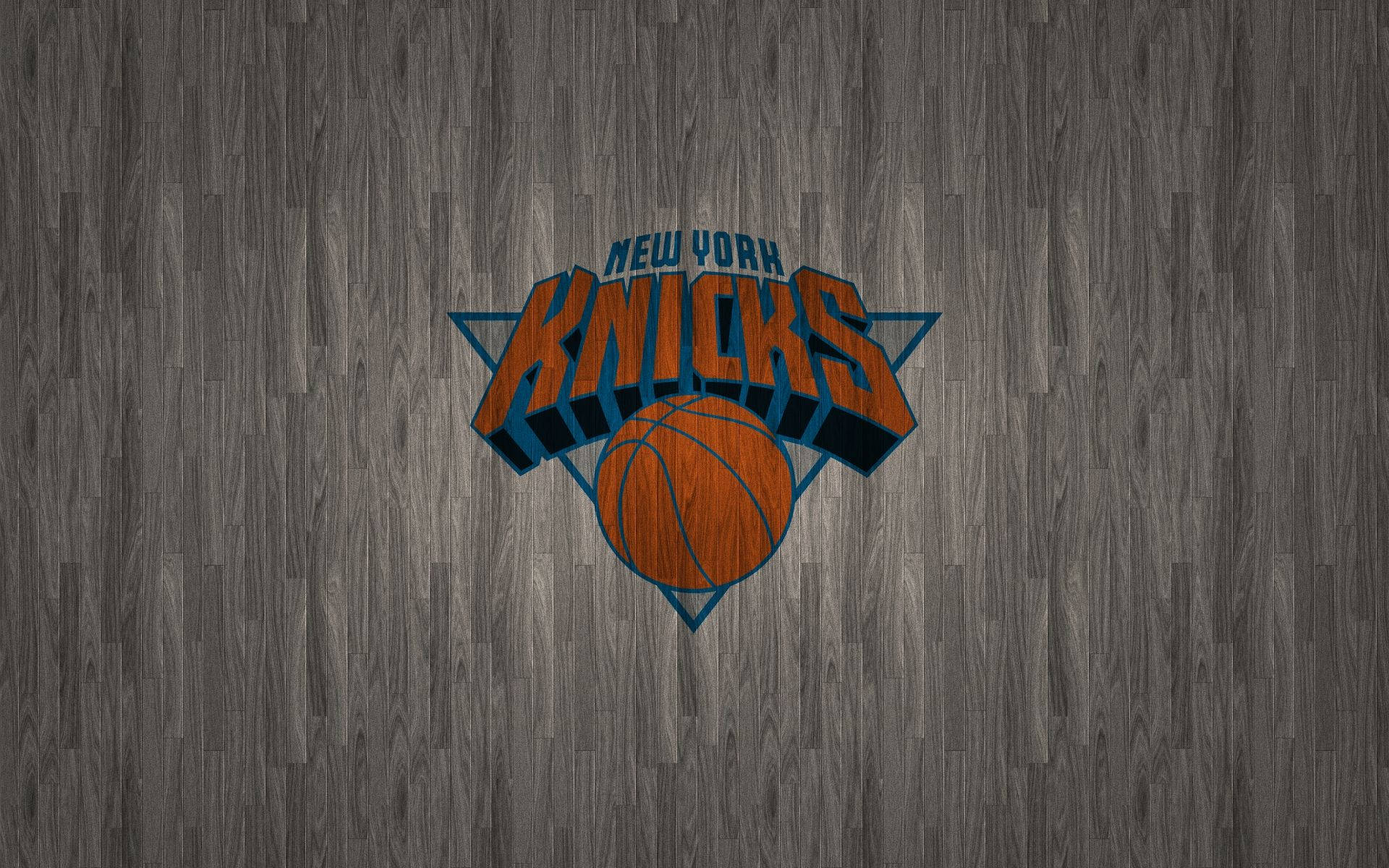 Backgroundfundo De Tela Do New York Knicks Em Madeira Cinza. Papel de Parede