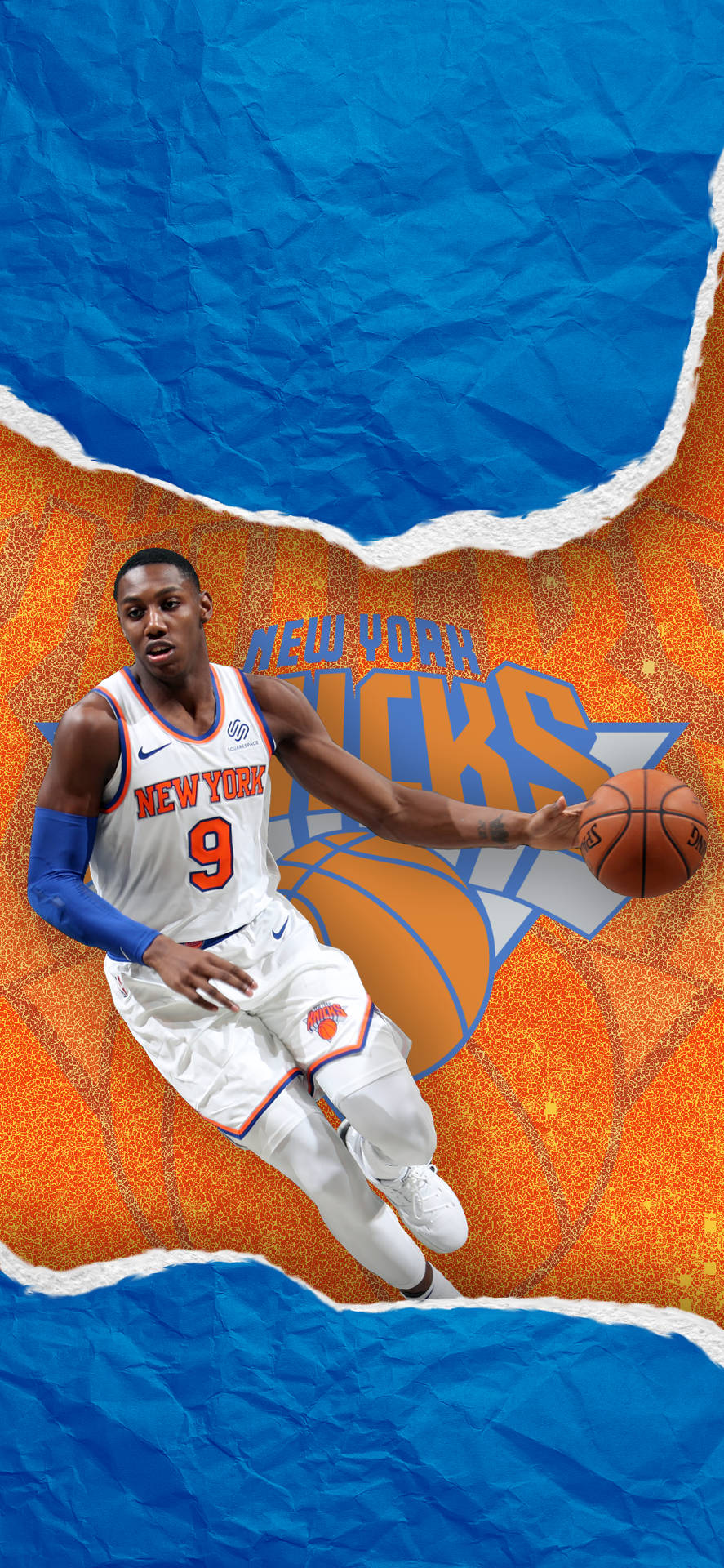 New York Knicks Orange Blue Logo Wallpaper
