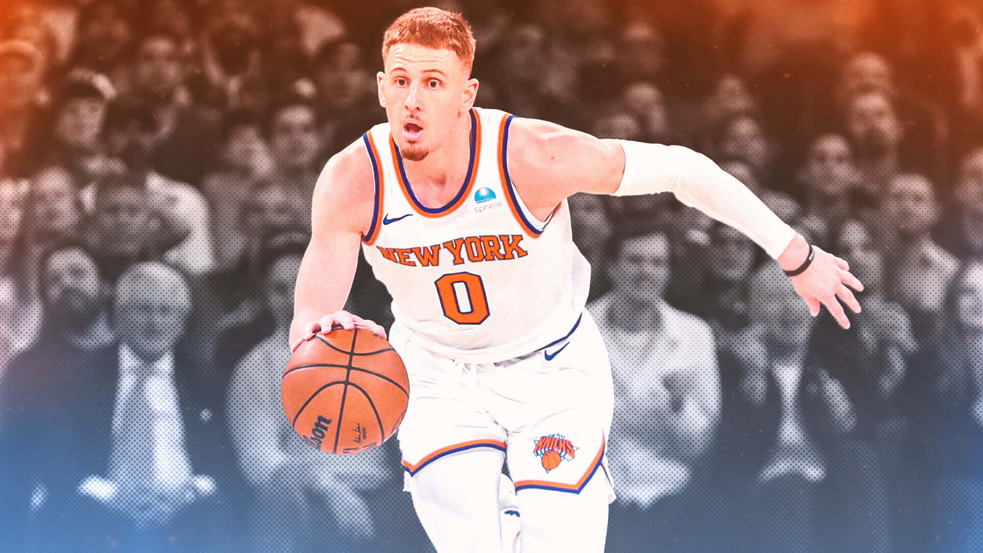 New York Knicks Player Dribbling Basketball Wallpaper