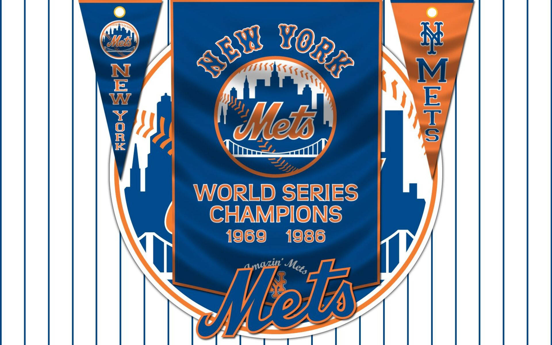Newyork Mets Campeão Banner. Papel de Parede