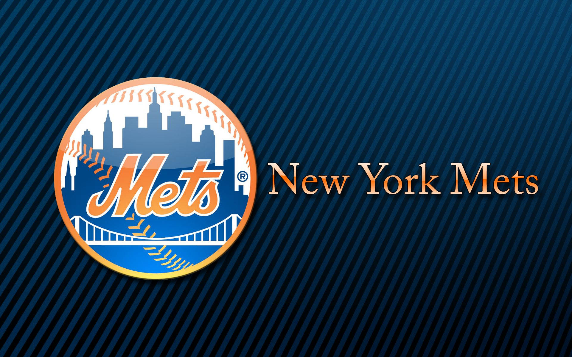 New York Mets Slant Stripes Wallpaper