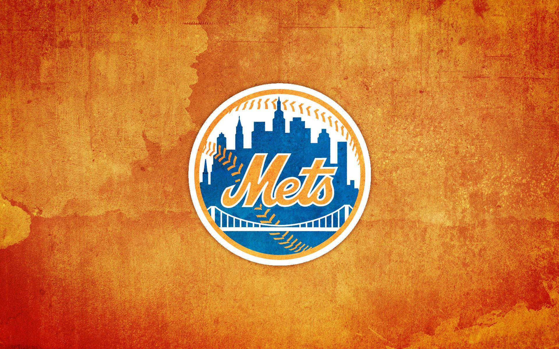 New York Mets Textured Orange Wallpaper