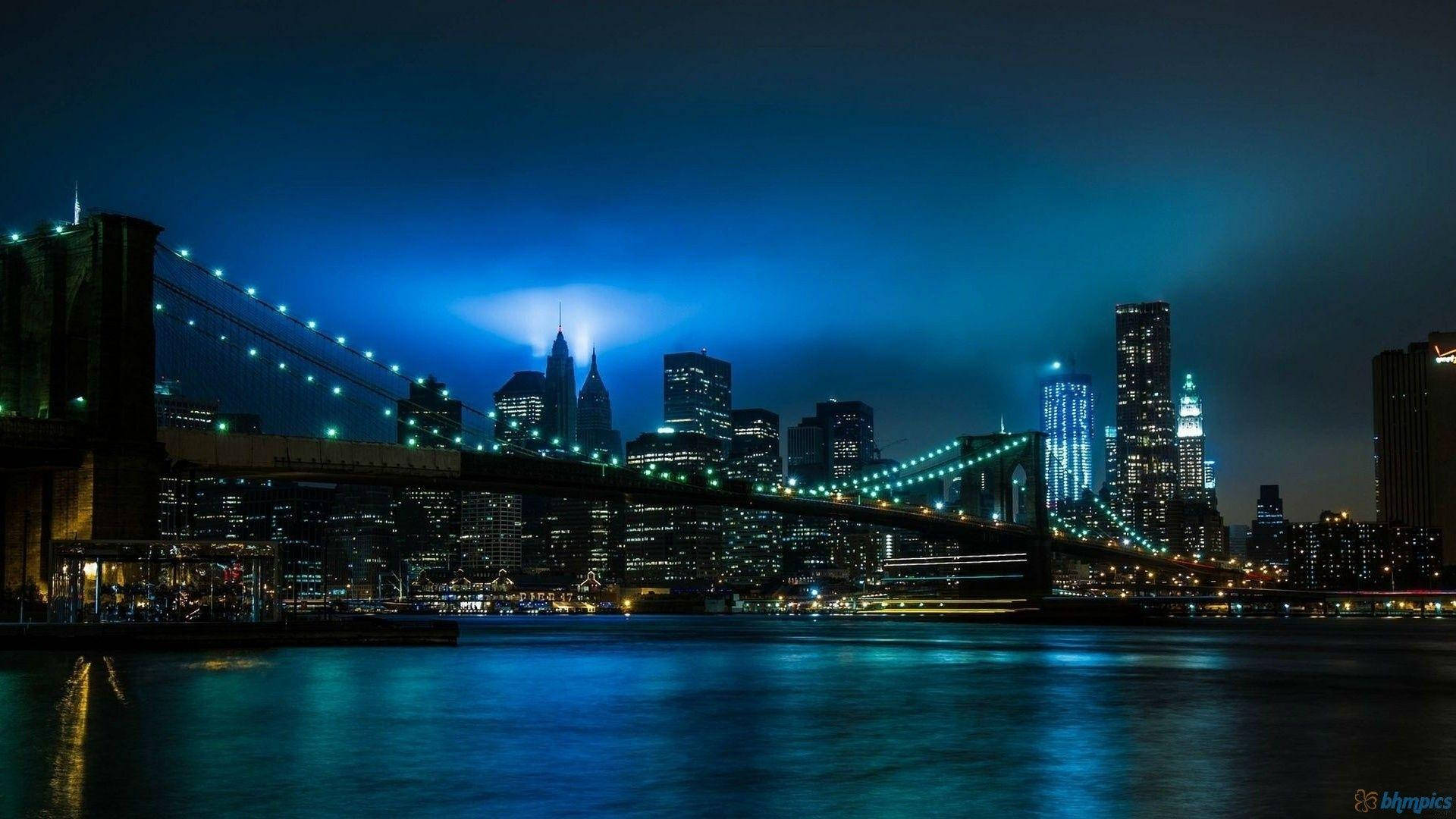 New York Night Blue Sky Wallpaper