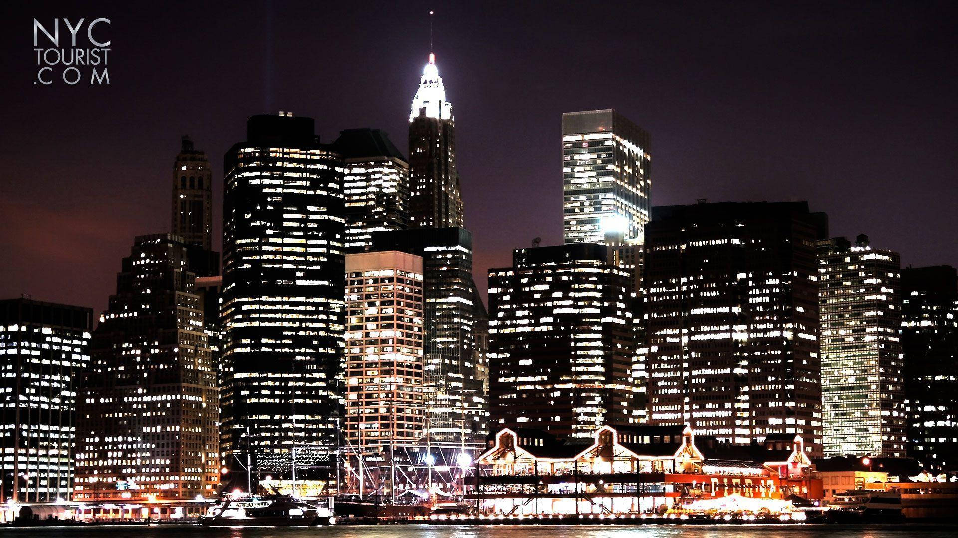 New York Night City Lights Wallpaper