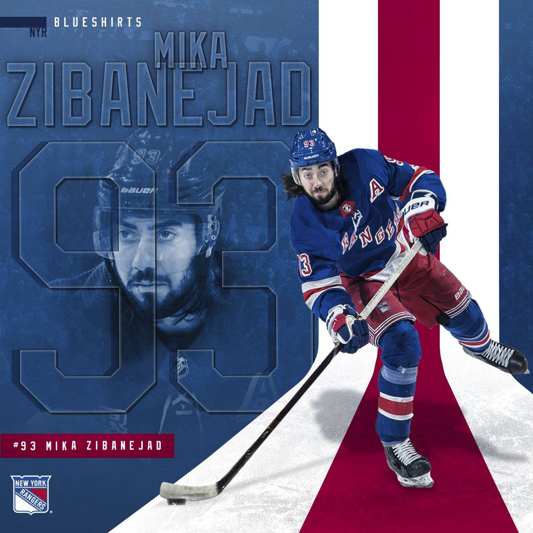 New York Rangers No. 93 Mika Zibanejad Digital Art Wallpaper