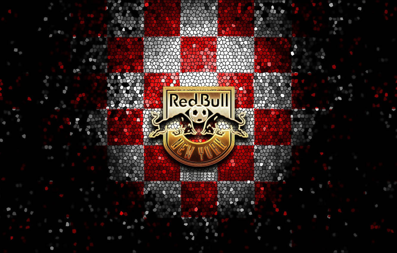 New York Red Bulls Checkered Red And White Wallpaper