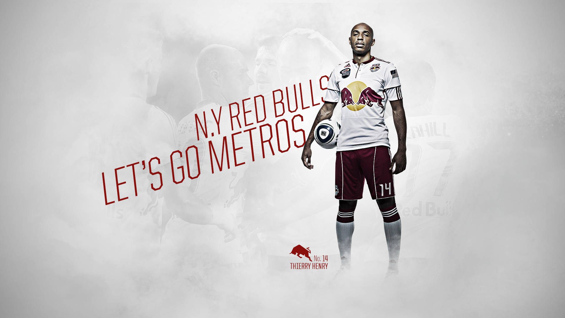 Ny York Red Bulls Lad os gå Metros Logo Tapet Wallpaper