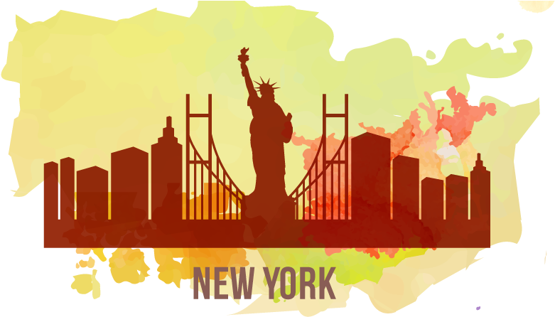 New York Skyline Artistic Silhouette PNG