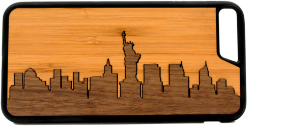 New York Skyline Engraved Phone Case PNG
