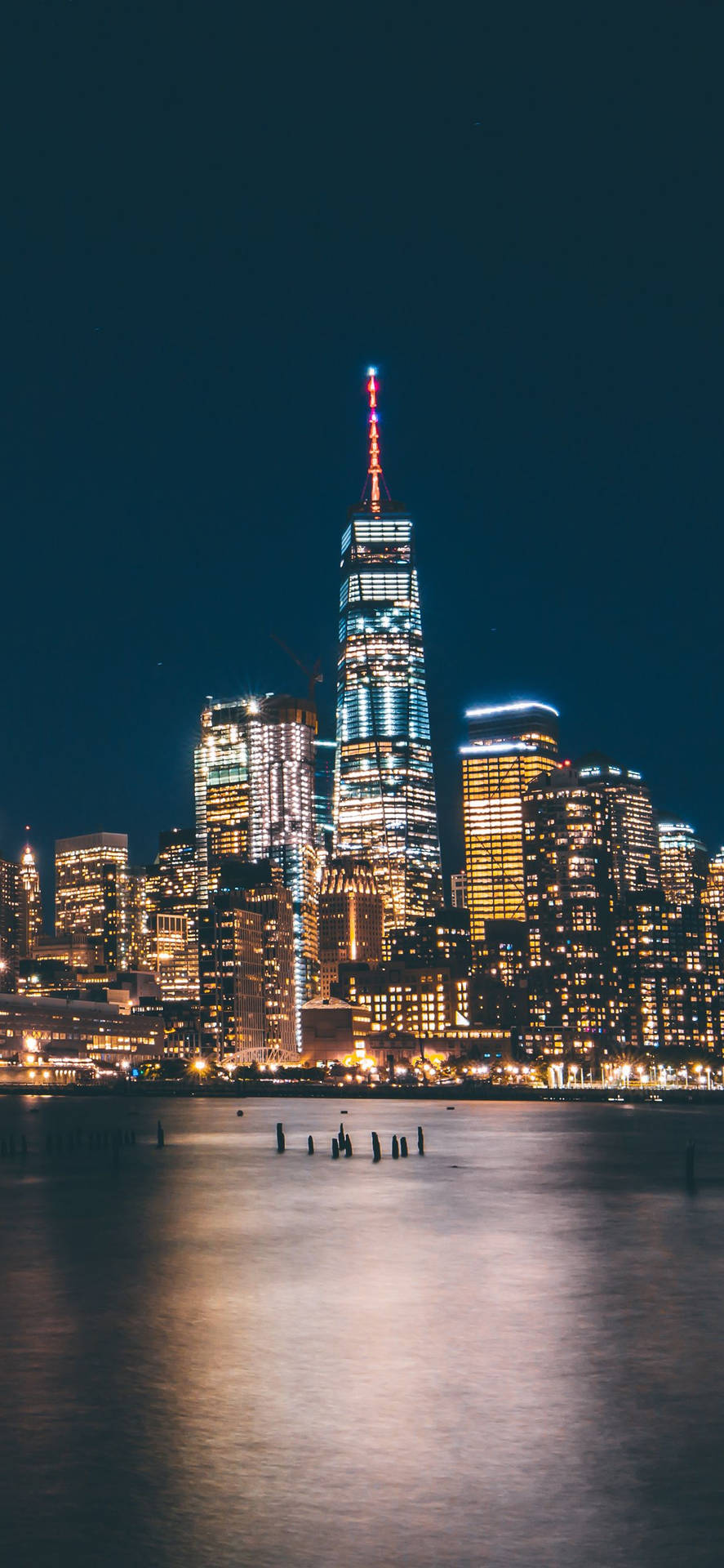 New York Skyline Iphone Empire State Night Time Wallpaper