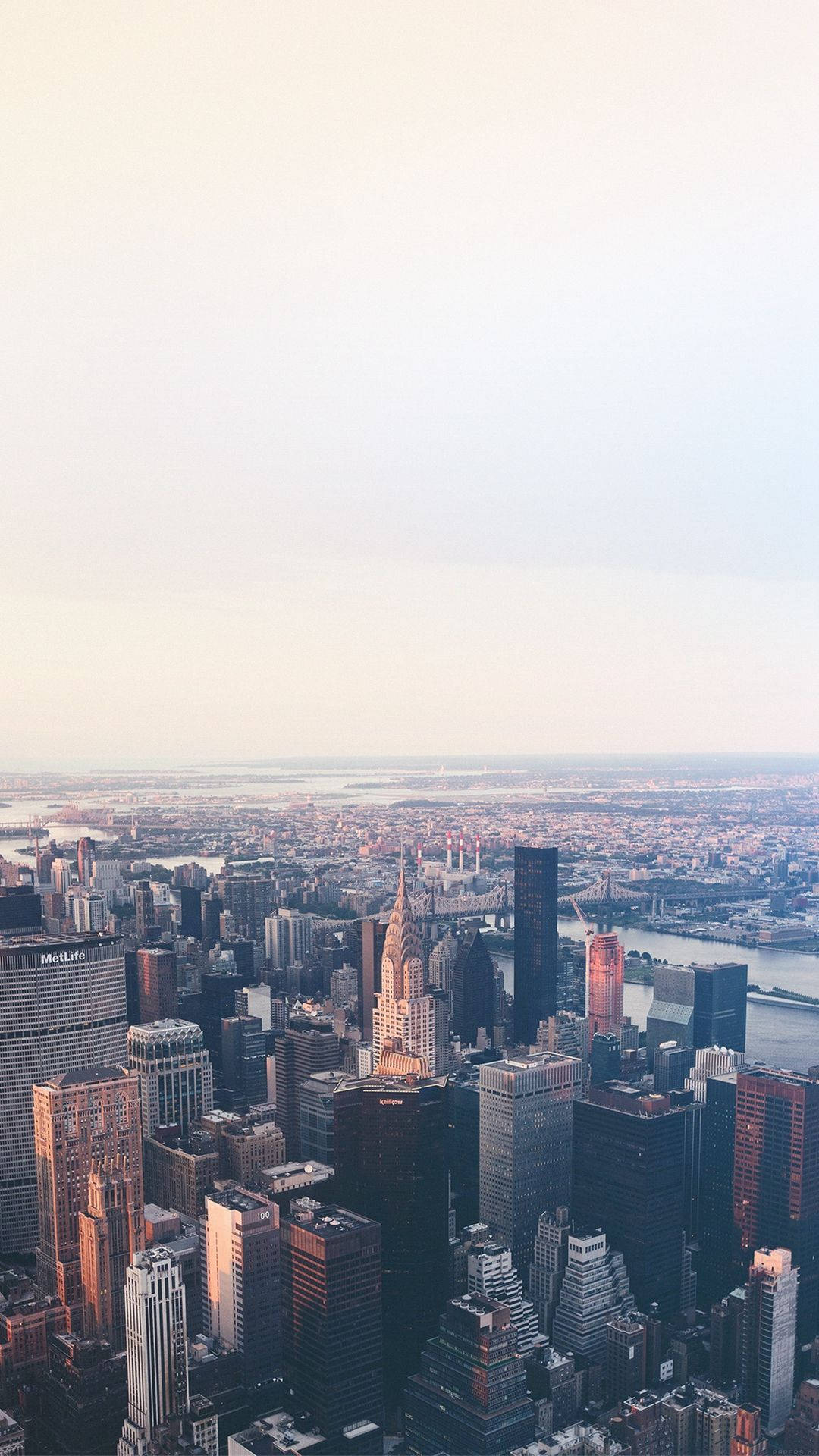 New York Skyline Iphone Underneath A Foggy Sky