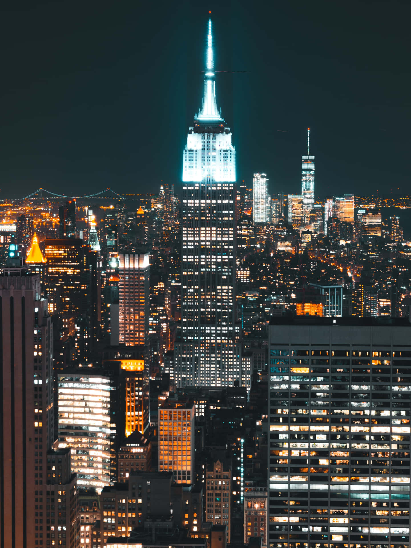 Udsigten fra New York State Tower over Midtown Manhattan Wallpaper