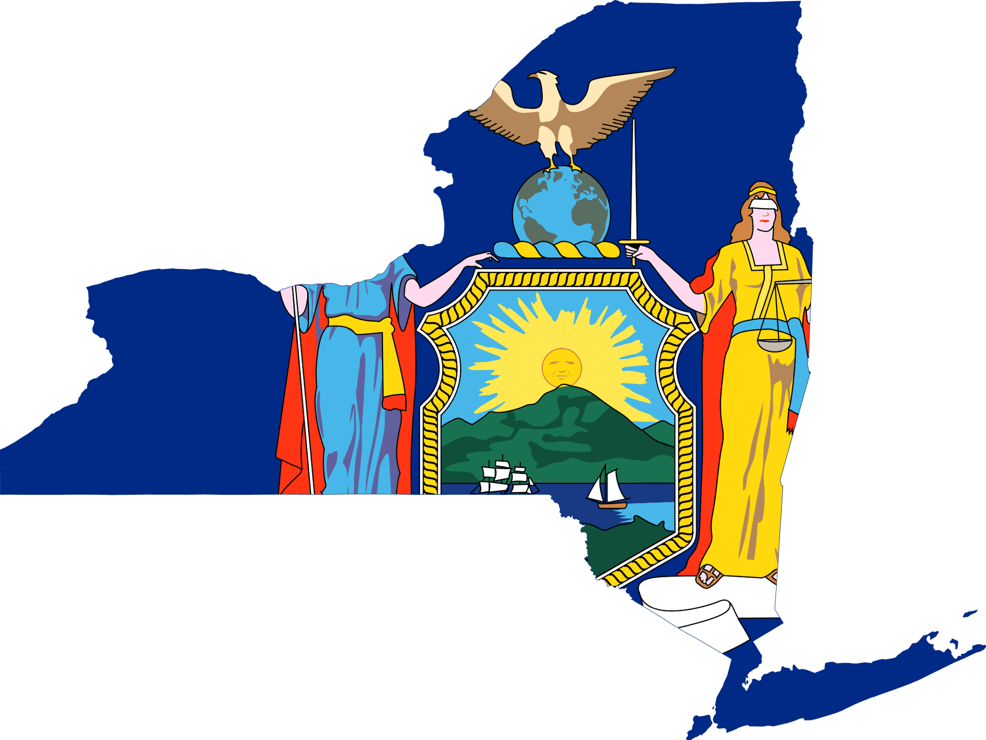 New York State Flag Illustration PNG