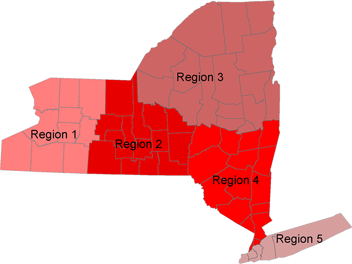 New York State Regional Division Map PNG