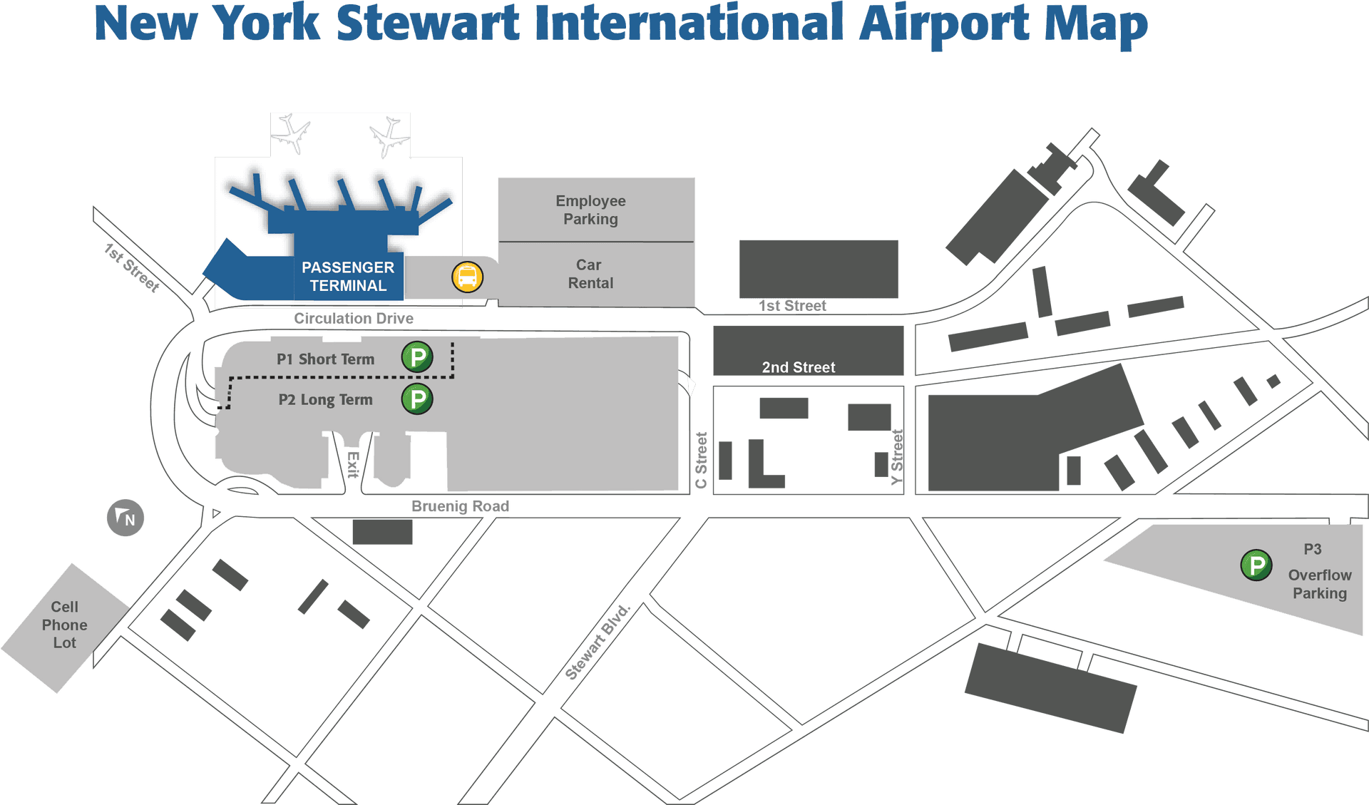 New York Stewart International Airport Map PNG
