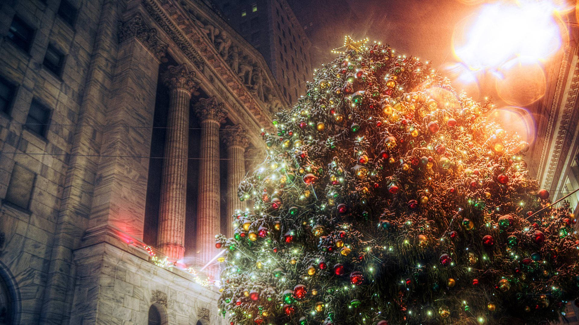 New York Stock Exchange 4k Ultra Hd Christmas Tree Wallpaper