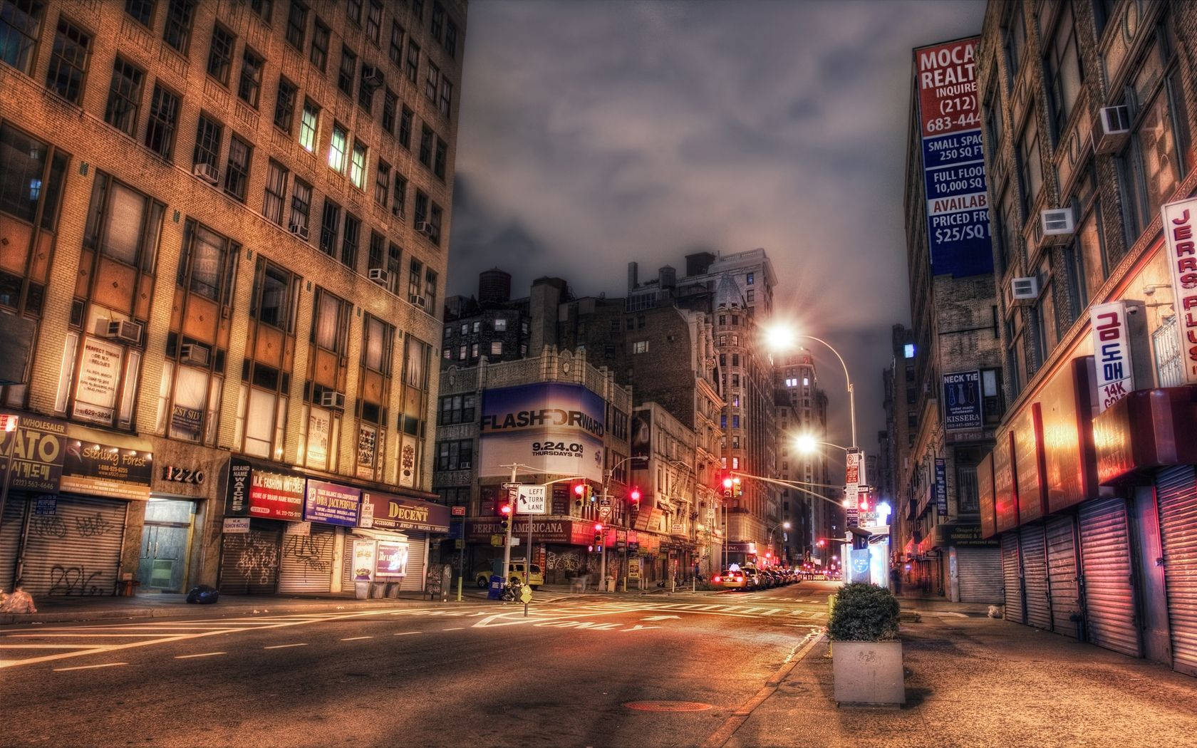 Exploreas Vibrantes Luzes De Néon Da Rua De Nova York. Papel de Parede
