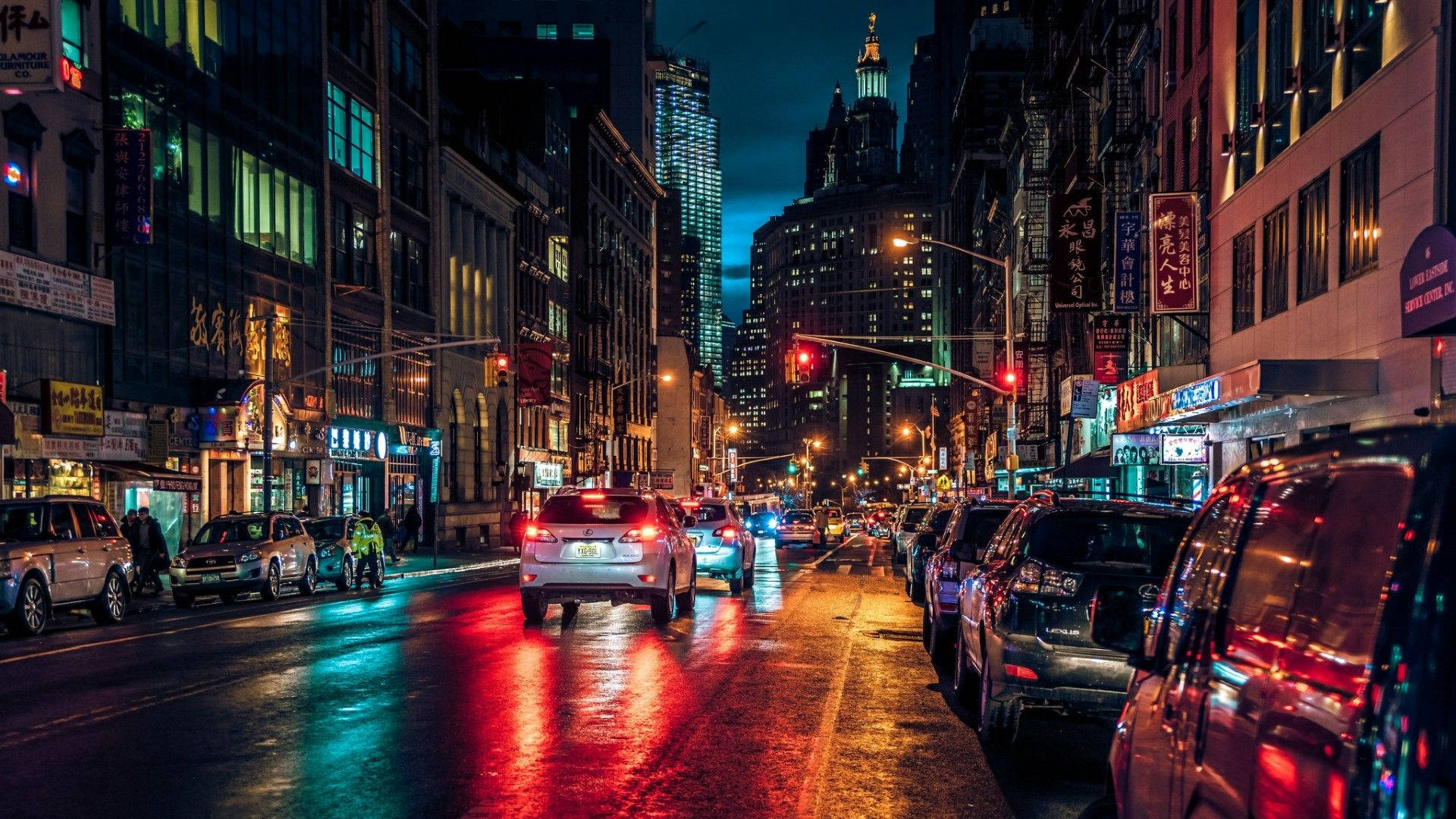 Explorandola Energía Y Diversidad De Una Calle De Nueva York. Fondo de pantalla