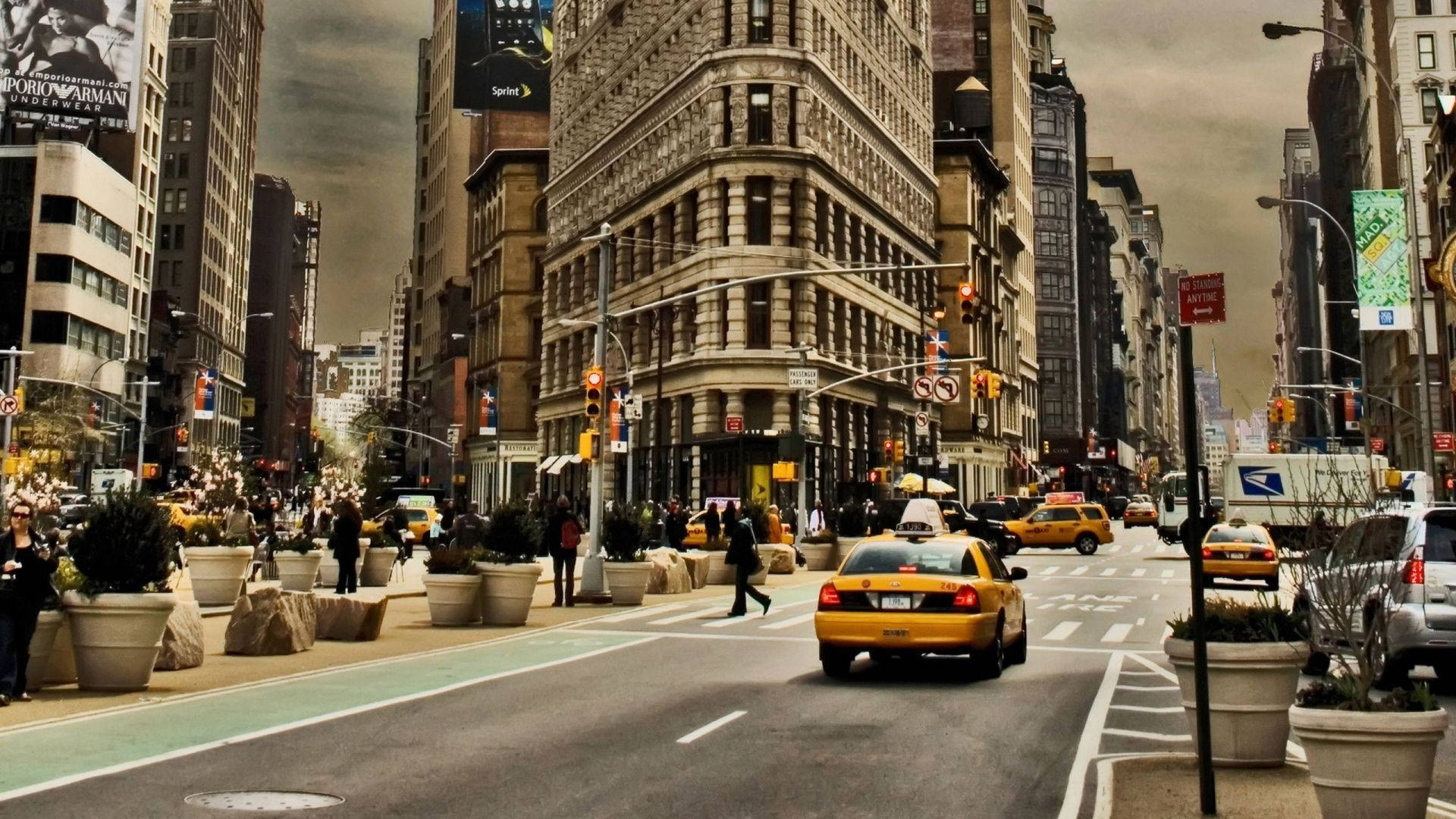 Se en travl New York City gade Wallpaper