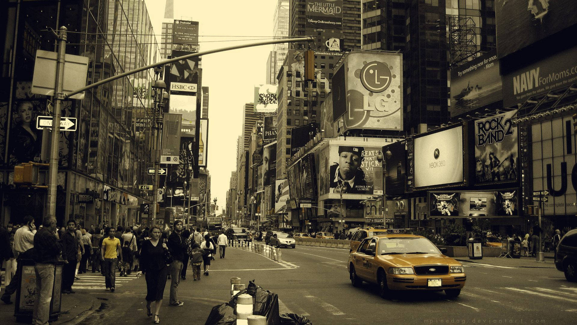 "Navigating the buzz of New York's city streets." Wallpaper