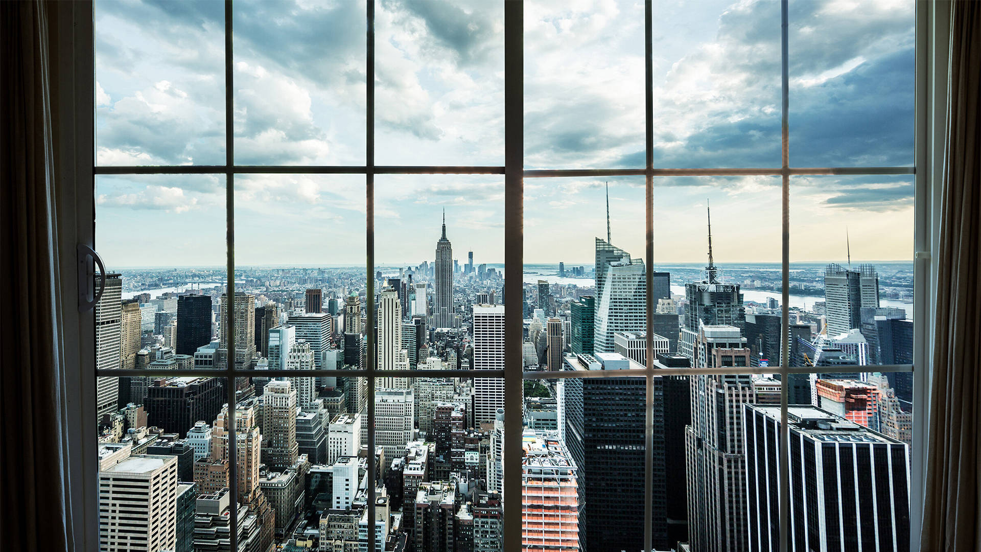 New York Window Zoom Background Wallpaper