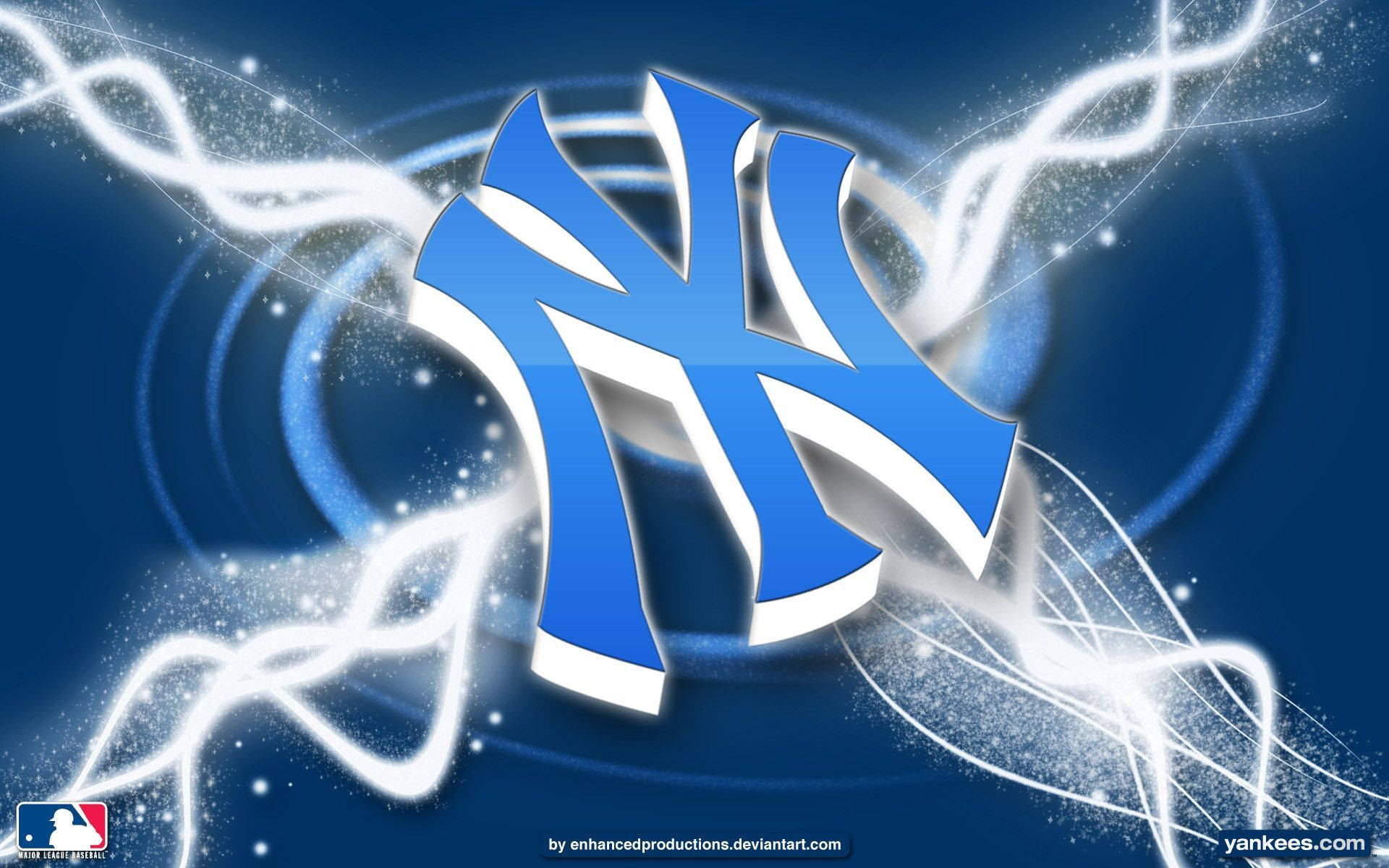 New York Yankees 3d Logo Lightning Art