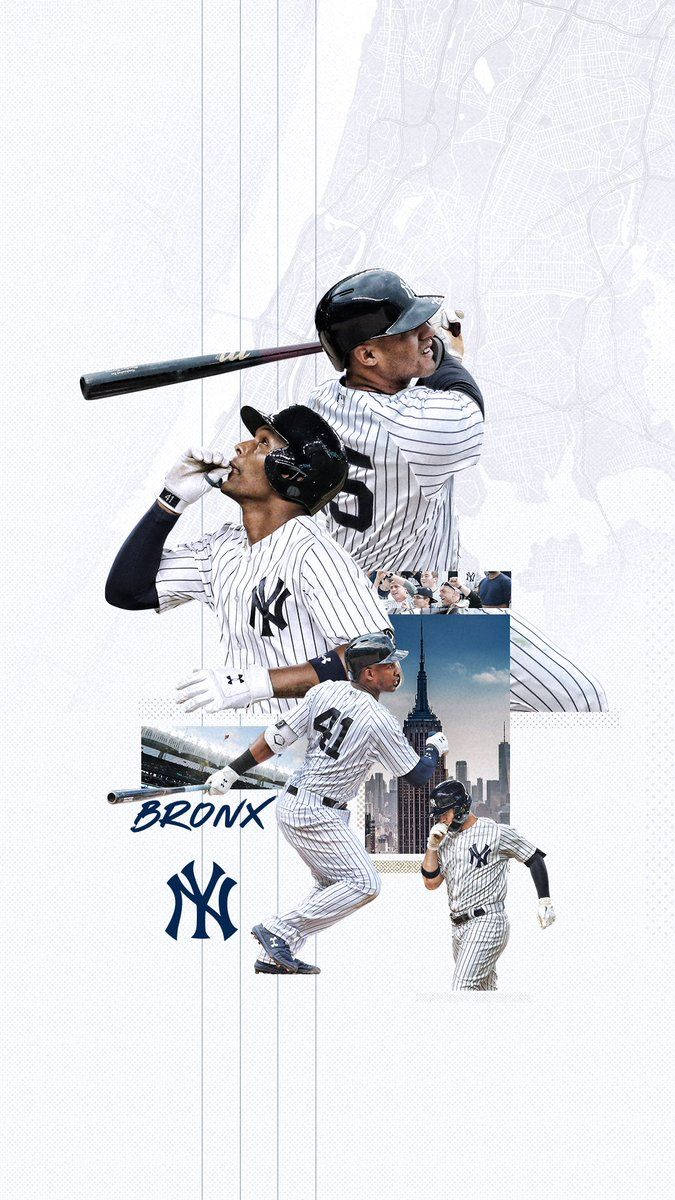New York Yankees Baseball Team Collage Art Wallpaper