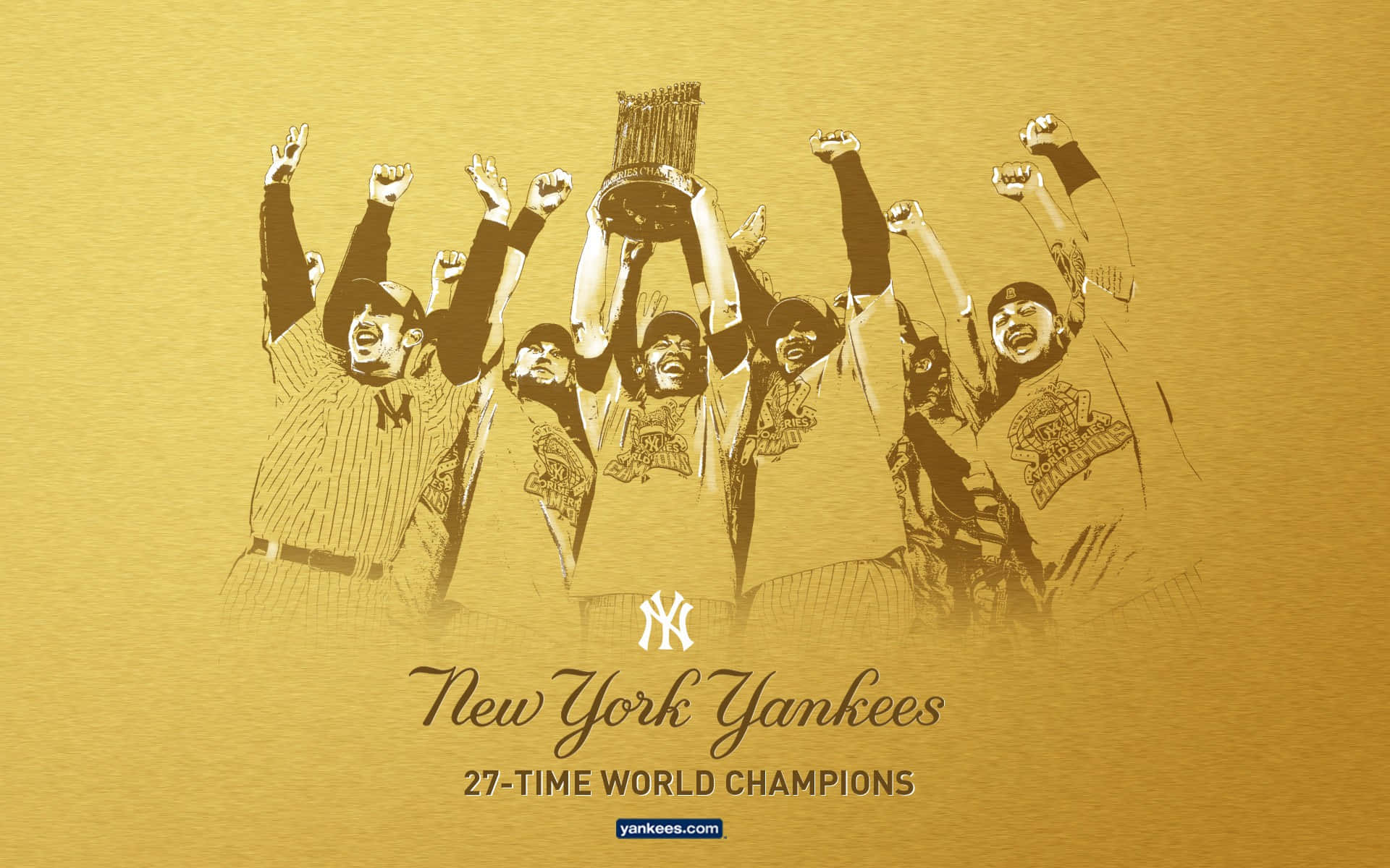 Fejringaf En Home Run Af New York Yankees. Wallpaper