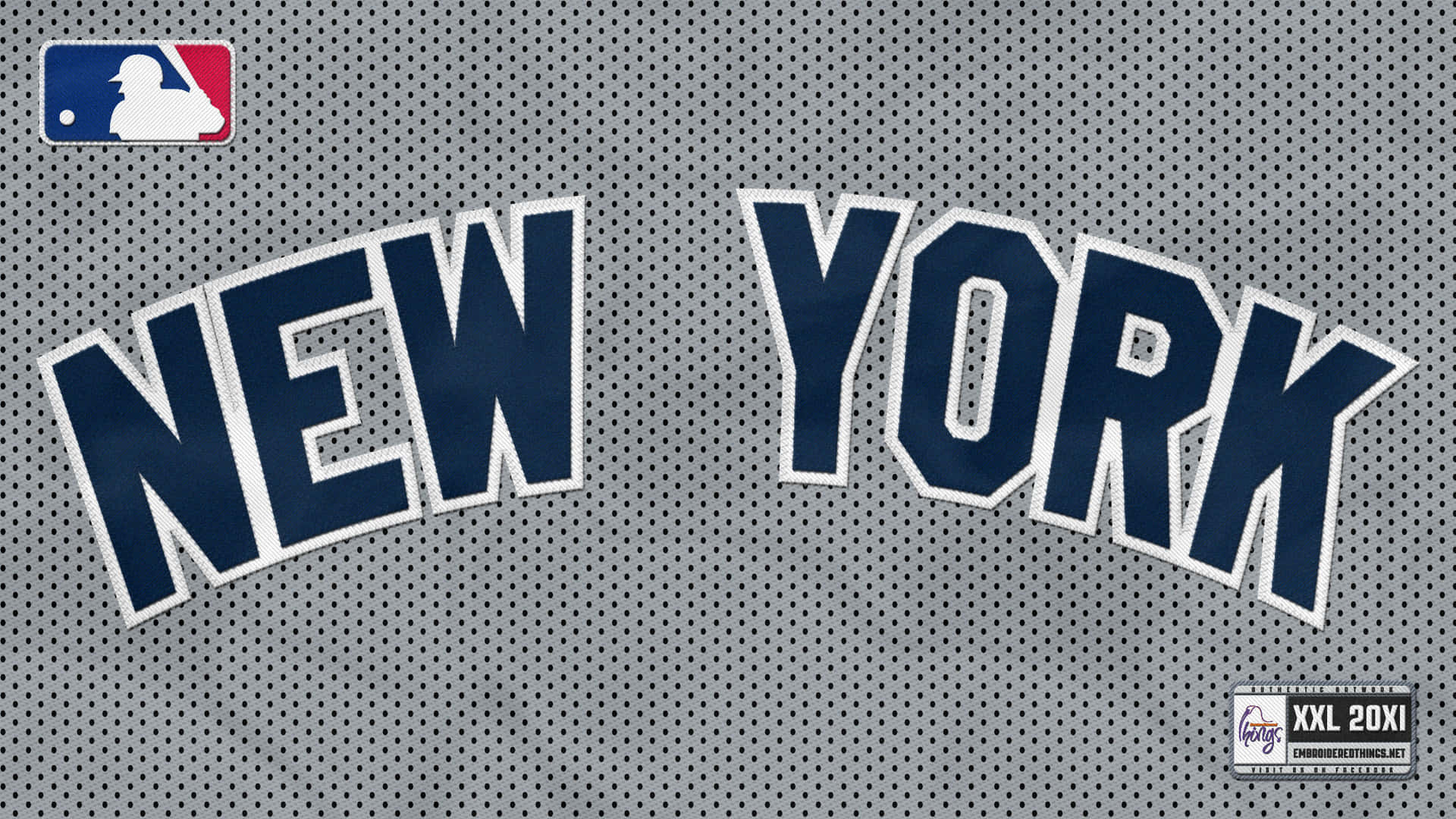 New York Yankees Logo On A Mesh Background Wallpaper