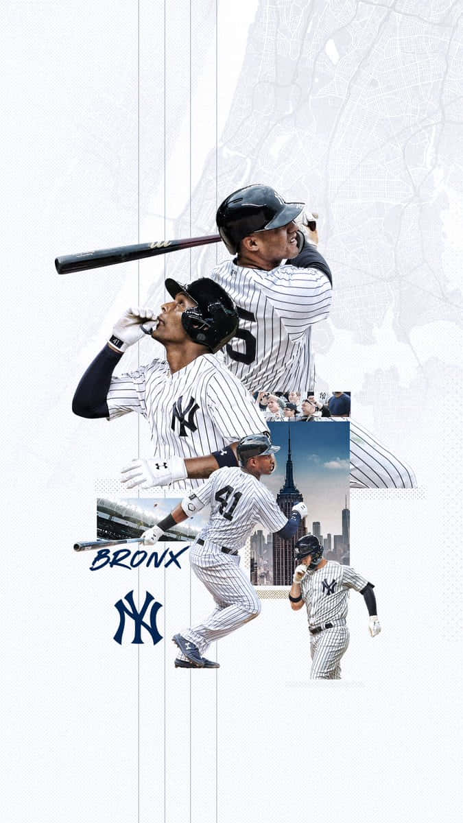 Spelarnascollage För New York Yankees Till Iphone. Wallpaper