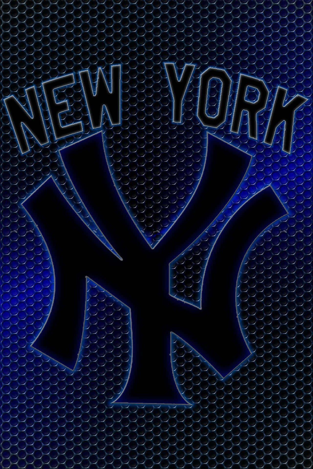 Offiicelt New York Yankees Iphone Tapet Med Det Ikoniske Yankees Broderede Logo. Wallpaper