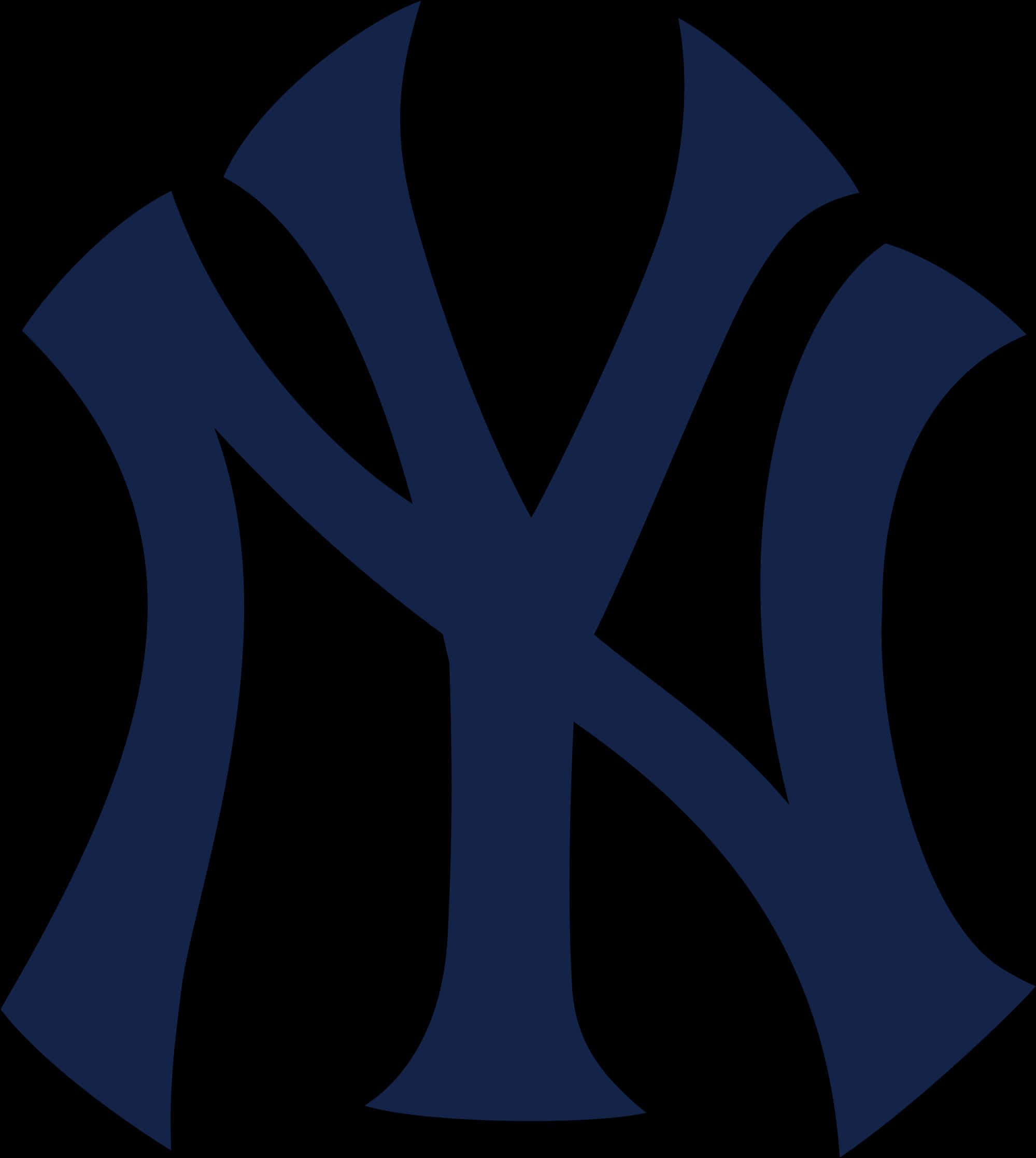 New York Yankees Logo Navy Background PNG