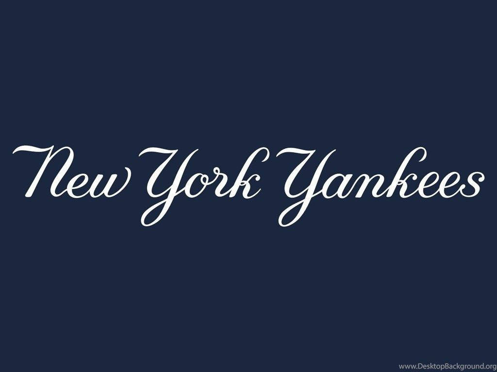 New York Yankees Blue Wordmark Logo Wallpaper