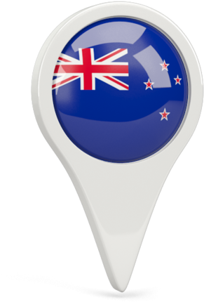 New Zealand Flag Map Pin PNG