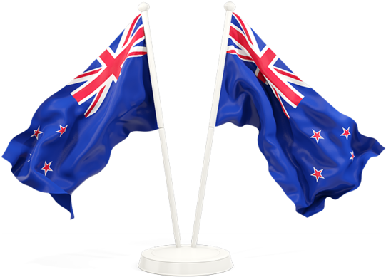 New Zealand Flags Waving PNG