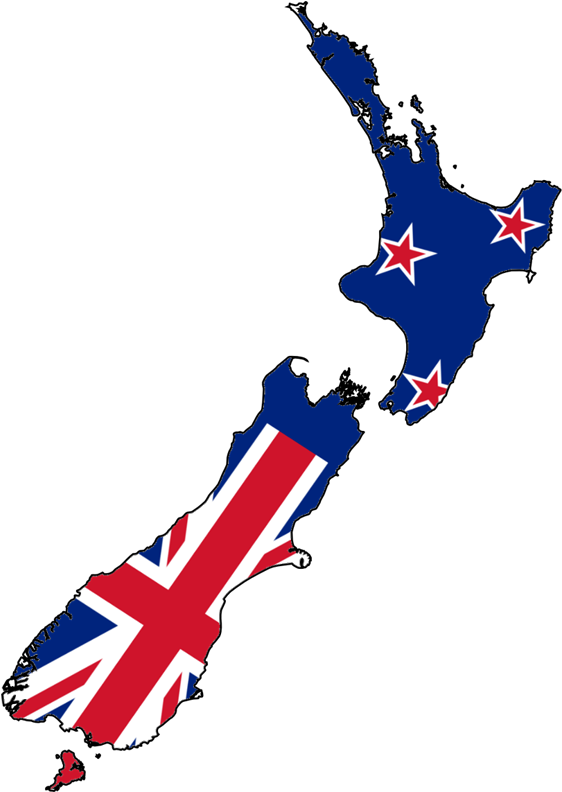 New Zealand Mapwith Flag Design PNG