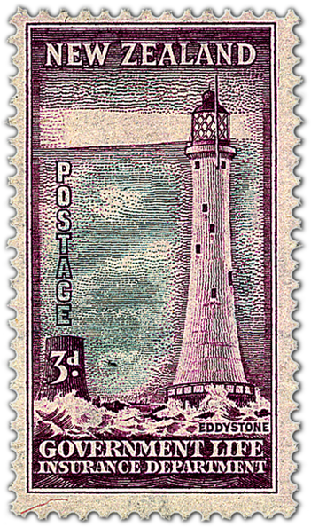 New Zealand Vintage Lighthouse Stamp PNG