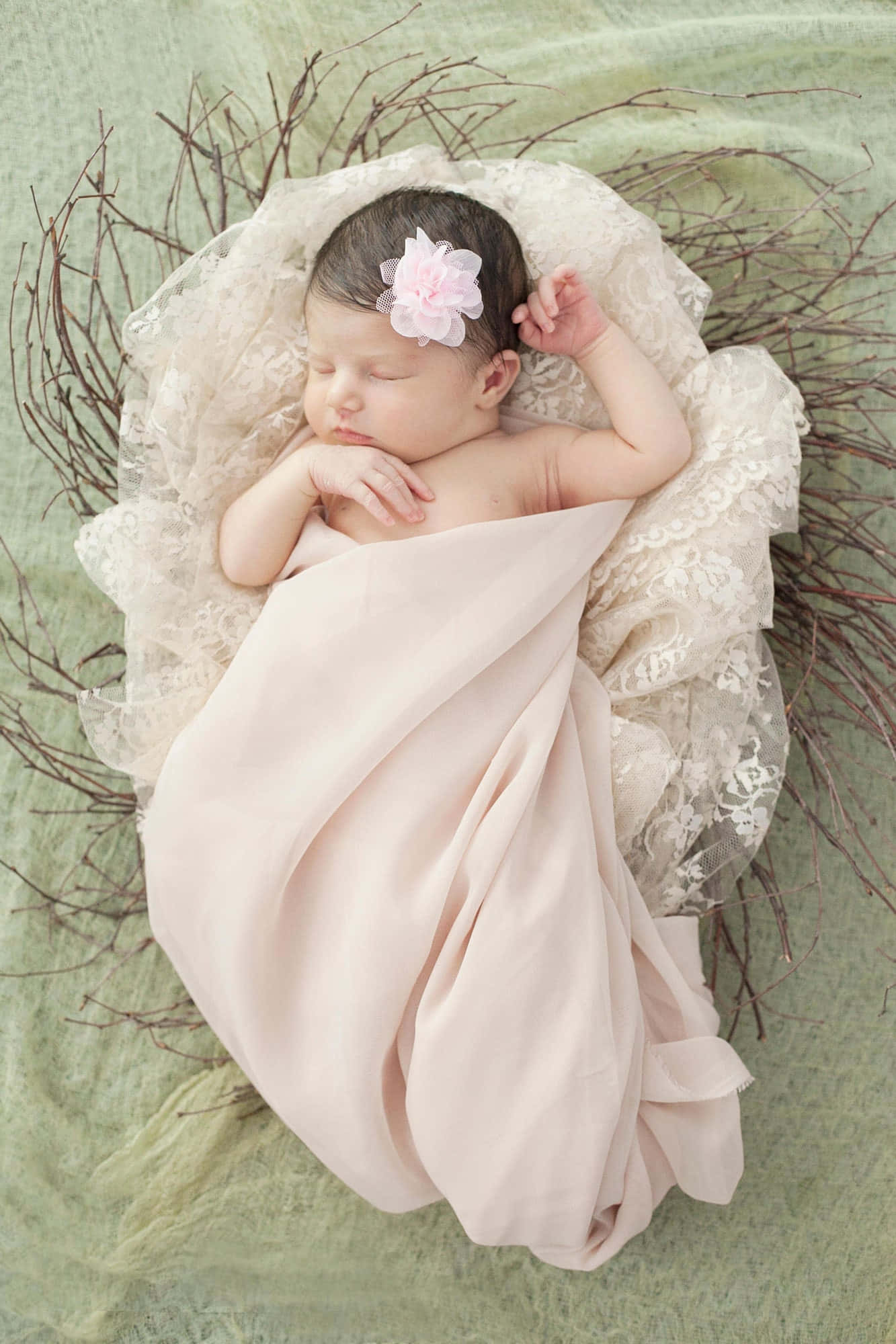 Adorable Newborn Baby Sleeping Peacefully
