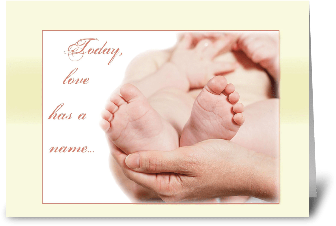 Newborn Feetin Hands Card PNG