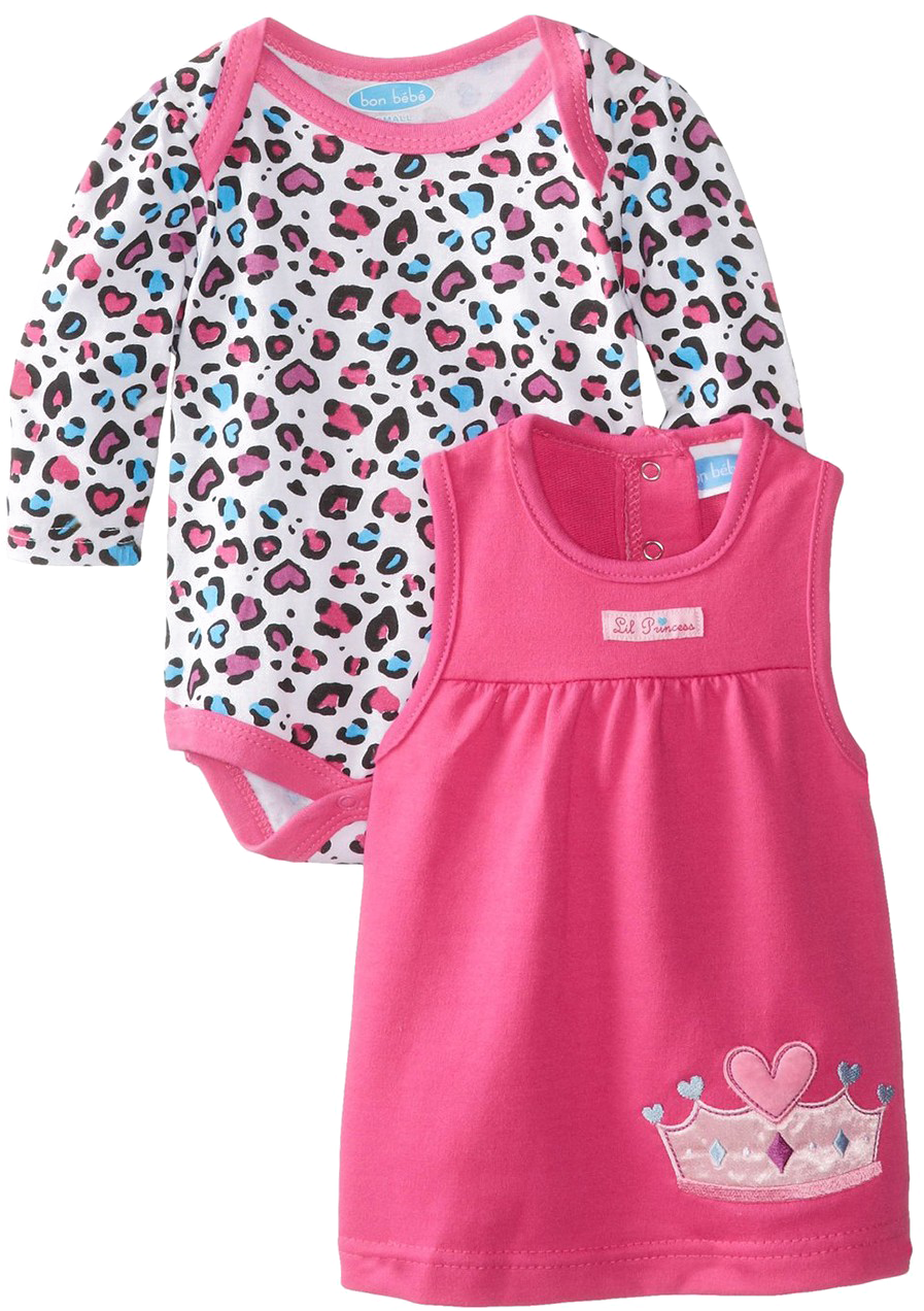Newborn Girls Pink Leopard Print Outfit PNG