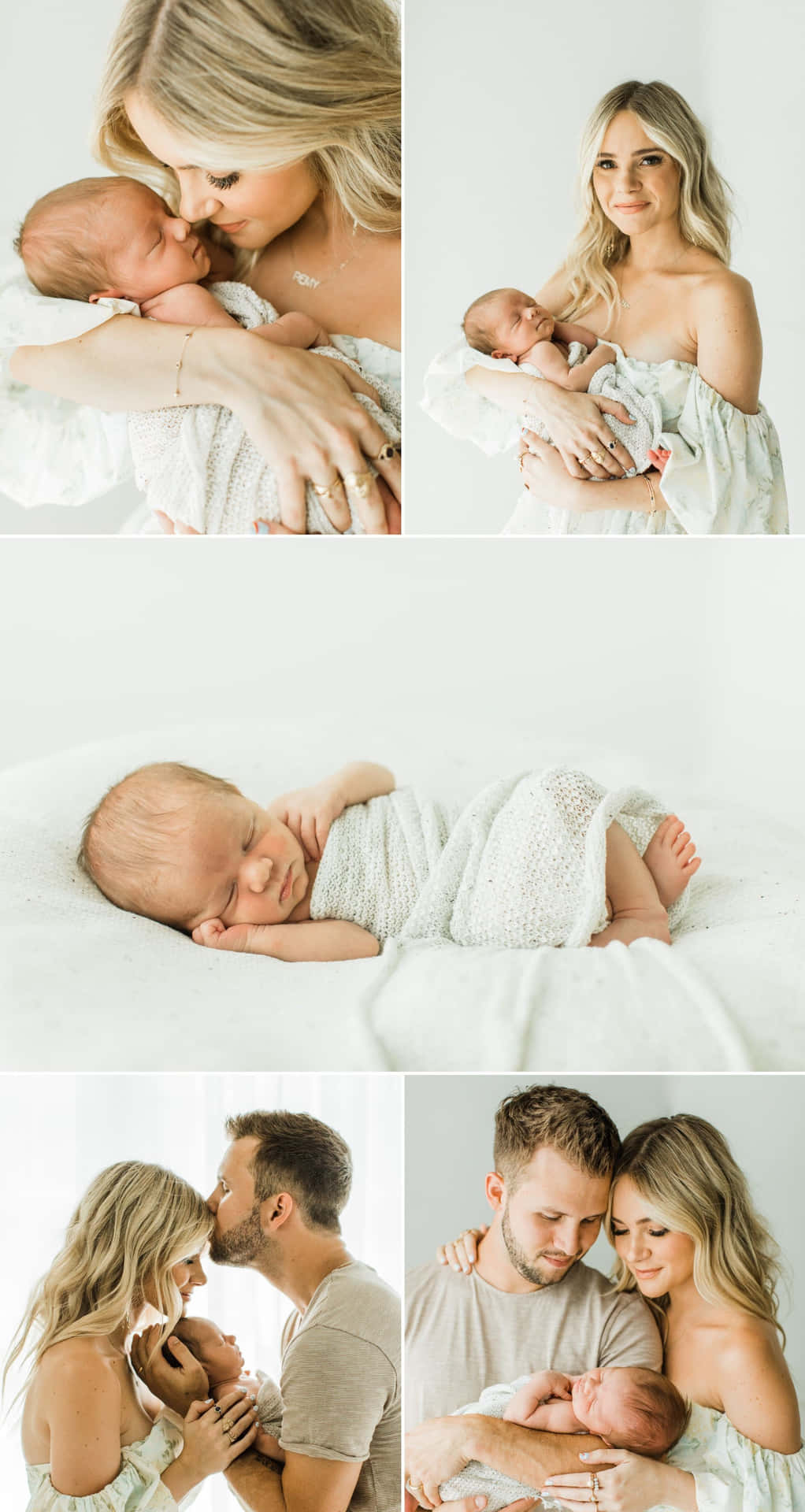 Newborn White Aesthetic With Family Pictures